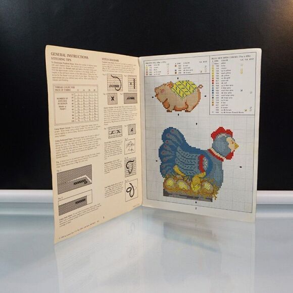 Milly Smiths Country Folk Art 1983 Cross Stitch Pattern Leaflet 286 Cats Pig Hen - Picture 6 of 9